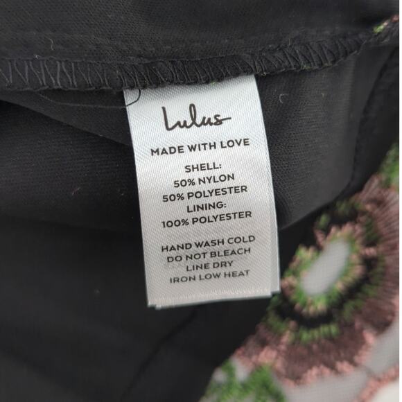 Lulus Abloom With Love Black Floral Embroidered Mini Dress S - Picture 8 of 10